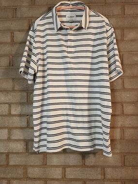 New Goodfellow & Co. White Polo with Black Stripes
